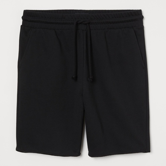 NWT H&M men cotton blend sweat shorts, black, size L - Picture 2 of 4